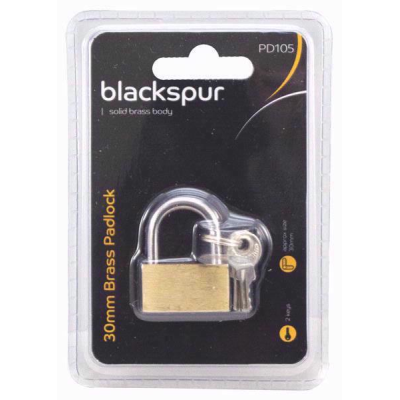BLACKSPUR 30mm Solid Brass Body Padlock BLACKSPUR 30mm Solid Brass Body Padlock